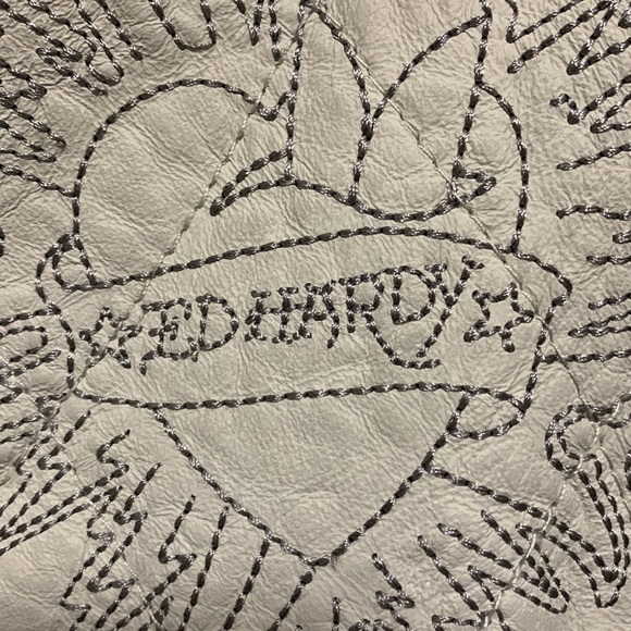 ED HARDY unisex Genuine Leather Embroidered Jacket - Picture 4 of 14